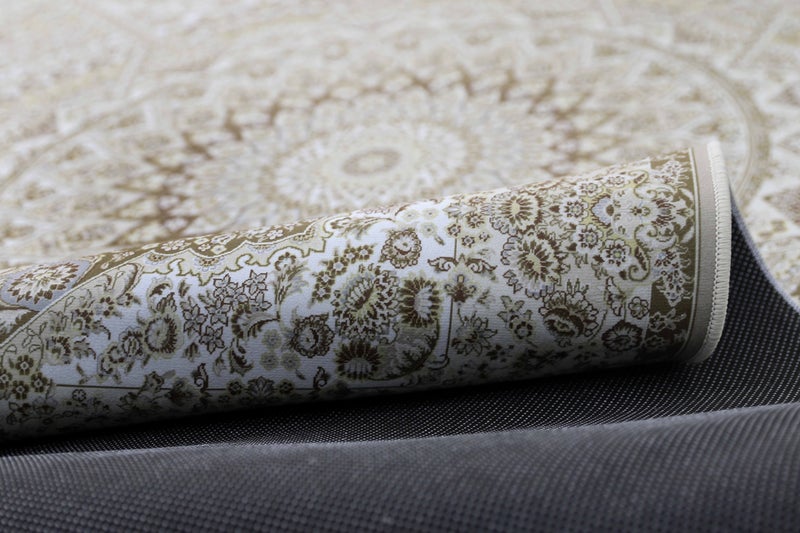 Alkaffary Bashayer Area Rug, Living Room & Majlis Rug, Luxury Heritage Arabic Design High-Quality Materials, 200X300 cm, Beige - Image 3